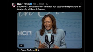 Kamala unveils new quotLatinoquot accent at Congressional Hispanic Caucus LOL TRUMP 2024 [upl. by Jemine]