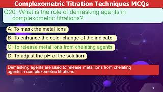 Master Complexometric Titration Techniques with MCQs 🧪 Chemistry Titration MCQs [upl. by Aitnahs]