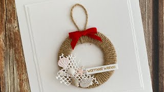 Recreating a Christmas wreath decoration in a card [upl. by Roswell]