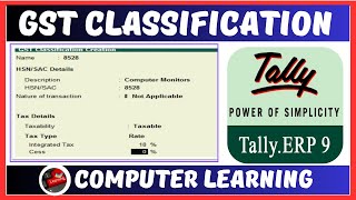 GST Classifications in Tally in Hindi  GST Classifications  Tally Me GST Classification Kaise Kare [upl. by Savihc296]