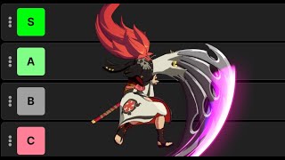 Guilty Gear Strive Baiken Attack Tier List [upl. by Eednak914]