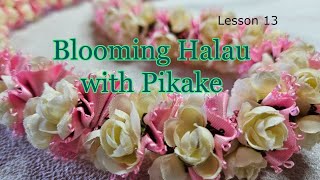 How to make a Ribbon Lei  Blooming Halau with Pikake  Lesson 13 [upl. by Nnad597]