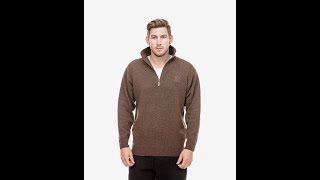 Swanndri Mens Mariner Wool Zip Neck Sweater  Brown [upl. by Hitt]