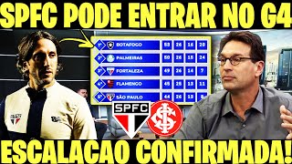 SPFC INFO  SÃO PAULO X INTER  ESCALAÇÃO COLNFIRMADA SPFC PODE ENTRAR NO G4  NOTICIAS DO SPFC E [upl. by Drawets]