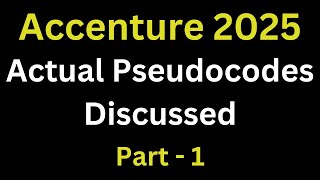 Accenture Previous Year Pseudocode Questions And Answers  Accenture Actual Pseudocodes 2025 [upl. by Shamrao]