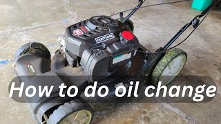 How To Do An Oil Change On A Lawn Mower  Craftsman Law Mower [upl. by Ynohtn]