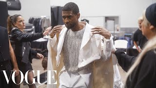 Inside Ushers Super Bowl Halftime Show Look  Vogue [upl. by Ahusoj385]