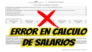 ERROR EN CALCULO DE SALARIO MINIMO EN PANAMA DESDE LA CALCULADORA DE MITRADEL MitradelPma [upl. by Oruhtra]