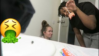 BLOODY TAMPON PRANK ON GIRLFRIEND [upl. by Ahselyt246]