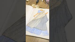 Dress Design With Washi Tape Fashion art washitape creative shorts drawing artist fashion [upl. by Aicinod]