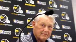 Iowa defensive coordinator Norm Parker  spring press conference [upl. by Rebma]