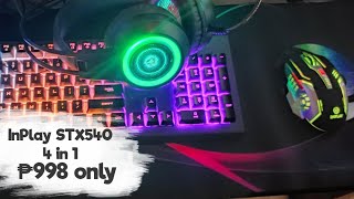 ‌Budget Gaming Keyboard Mouse and headset InPlay STX540 4 in 1 RGB Combo Gaming Keyboard [upl. by Auqkinahs]