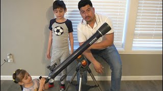 Celestron  AstroMaster 70AZ Telescope Unboxing and testing [upl. by Milstone]