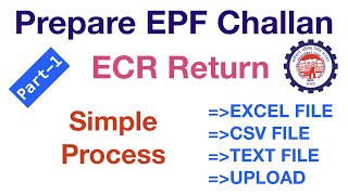 PF Challan Generation  Online Monthly ECR Return Filing  Excel to text  Statutory Update [upl. by Awe]