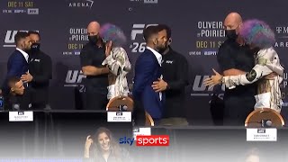 Tempers flare at UFC 269 press conference  Garbrandt O’Malley restrained NunesPena trade insults [upl. by Bald]