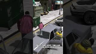 What happens if you throw a grenade at NPCs car in GTA games gta [upl. by Ebby]