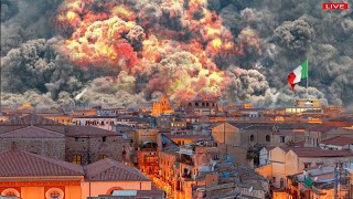 Italy panic 1 hour before Campi Super Volcano erupted as the earth rose rumbling across the land [upl. by Ahsrats462]