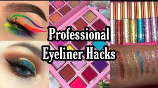 Professional eye liner Hacks  How to make colorful eye liner  how to make glitter eye liner [upl. by Froma614]