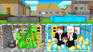 Mikey Poor Family Bunker vs JJ Rich Family Bunker Survival Battle in Minecraft  Maizen [upl. by Aicnerolf115]