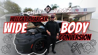 Hellcat charger widebody conversion  installation [upl. by Gnot]