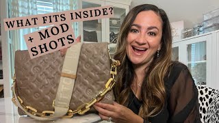 LOUIS VUITTON COUSSIN MM TAUPE  HONEST REVIEW  WHAT FITS INSIDE  MOD SHOTS [upl. by Milman]