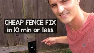 How to repair a fence post Cheap fence fix Handyman fix AMAZON LINK [upl. by Francklyn]