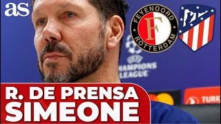 SIMEONE rueda de prensa 100 partidos Santi Giménez presión  FEYENOORD  ATLÉTICO [upl. by Aleedis]