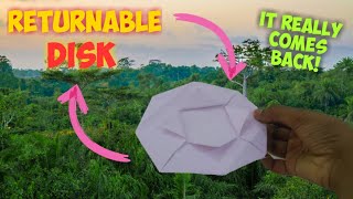 How to make a paper returnable disk  Origami  boomerang disk  how to make a paper disk [upl. by Fenelia678]