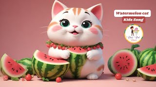 🍉🐱 Watermelon Cat Kids Song  Nursery Rhyme  Polo Pal Rhymes 🎶🎵 kidssong kidsmusic [upl. by Marmaduke]