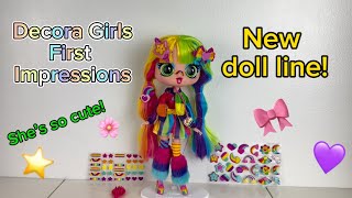 New Decora Fashion Inspired Doll Line Decora Girlz “Decora” Unboxing and Review  1st Impressions [upl. by Oicelem]