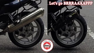 BMW F800ST Two Brothers exhaust vs Stock Revs and Fly bys [upl. by Raff]