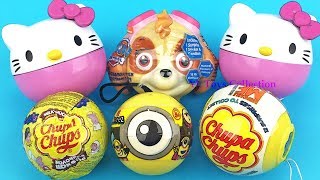 Super Surprise Eggs Chupa Chups Hello Kitty Paw Patrol Ooshies Minions Despicable Me Surprise Toys [upl. by Lorena470]