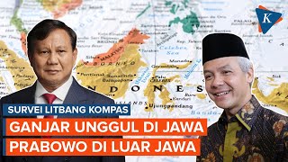 Survei Litbang Kompas Ganjar quotBerjayaquot di Jawa Prabowo Unggul di Luar Jawa [upl. by Xyno966]