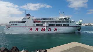 Armas ferry  Fuerteventura Corralejo to Lanzarote [upl. by Razal719]