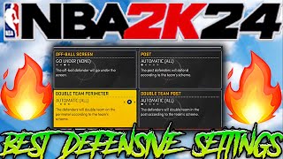 BEST DEFENSIVE SETTINGS IN NBA 2K24 STOP PICK amp ROLL amp SPEED BOOSTING BEST TIPS amp TRICKS [upl. by Mandel565]