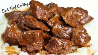 Beef Tips Recipe  How to Make Beef Tips and Gravy [upl. by Kcirdle]