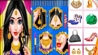 model Indian wedding dress up full girl makeup sajane wala and makeover bridal video stylish Raj [upl. by Hanad]