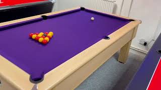 7ft Optima Paris Pool Table  Oak Cabinet with Purple Cloth [upl. by Theo]