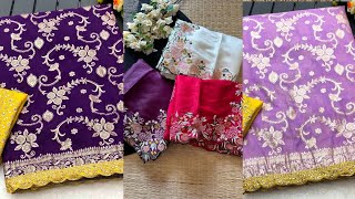 👑🥳Tusser Silk Embroidery Sarees ampVissco Gold Zari Sarees New Collections🥳👑 [upl. by Reld901]