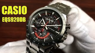 Unboxing Casio Edifice EQS920 Steel Solar Powered Chronograph Watch EQS920DB1AV [upl. by Harland]