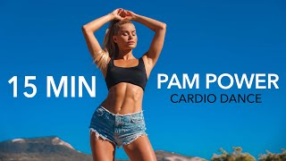 15 MIN PAM POWER Workout  Dance Style Cardio with amazing music [upl. by Bartle]