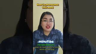 How to pronounce minutiae pronunciation reading vocabulary education [upl. by Broeker]