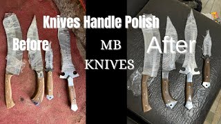 Handmade knives handle polish process knives [upl. by Aydan63]