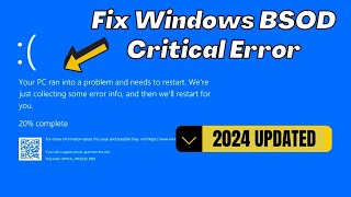 How to Fix Critical Process Died Blue Screen Error on Windows 10 amp11 [upl. by Nisotawulo360]