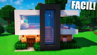 ✅Cómo hacer una casa MODERNA en Minecraft🏡 FÁCIL Y RÁPIDO 9 [upl. by Tiebout]