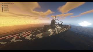 Minecraft CCnet  Movecraft Battle  TSS Roma VS IJN Yamato  Shaders [upl. by Jermayne586]