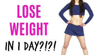 How to LOSE WEIGHT in 1 DAY [upl. by Arema479]