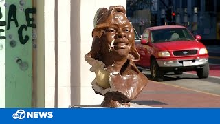 Bust of Breonna Taylor vandalized in Oakland [upl. by Starinsky]