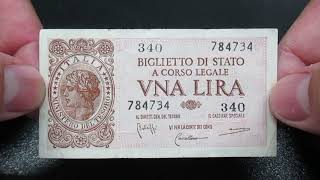 Banconota 1 Lira di Luogotenenza  Italia Laureata [upl. by Nosreg130]