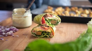 Caesar salad WRAP vegan amp nutritious [upl. by Ilellan981]